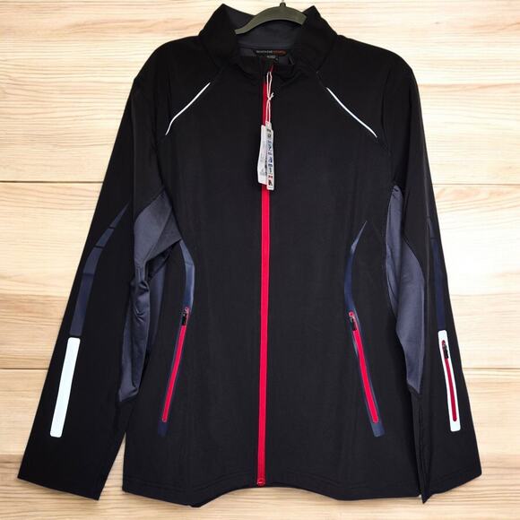 Men's MED North End Sport Black/Red Waterproof Breathable Soft Shell Jacket READ - Picture 2 of 16